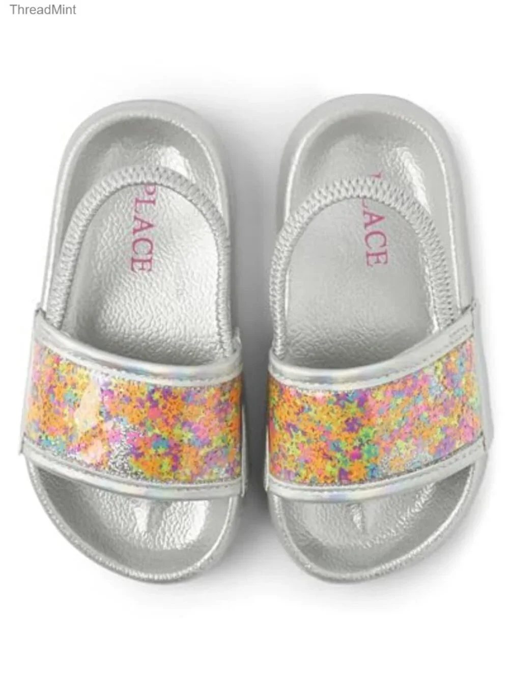 Girls Slide Sandals with Backstrap Polyurethane Flats